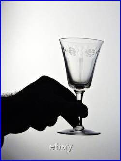 Service de 6 verres à vin en cristal Attribués à Saint-Louis, début XXe siècle