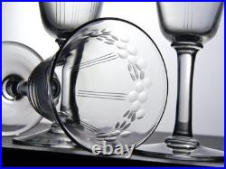 Service de 6 verres à vin en cristal Attribués à Saint-Louis, début XXe siècle