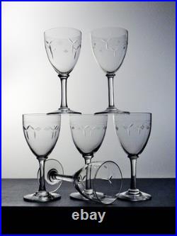 Service de 6 verres à vin en cristal Saint Louis Argental (circa 1920)