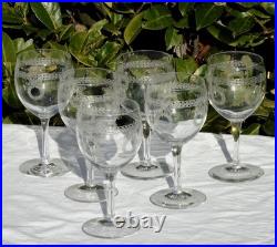 Service de 6 verres à vin en cristal de Saint Louis modèle Madrid Haut. 13,3 cm