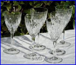 Service de 6 verres à vin rouge en cristal de Saint Louis modèle Monaco Signés