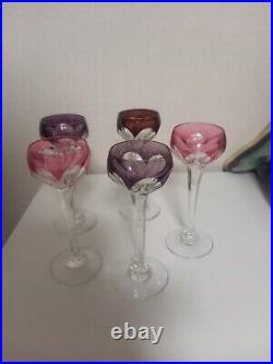 Service de 6 verres en cristal Saint Louis couleur modèle Bristol