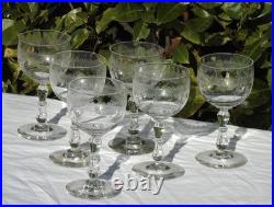 Service de 6 verres en cristal de Saint Louis modèle Micado Haut. 12,7 cm