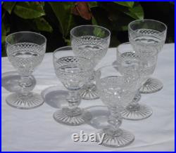 Service de 6 verres en cristal de Saint Louis modèle Trianon Haut. 9,8 cm signés