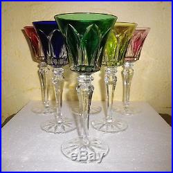 Service de 6 verres roemers couleur en cristal de Saint St Louis Camargue