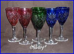 Service de 6 verres à vin de couleur cristal de Saint Louis, modèle Chantilly