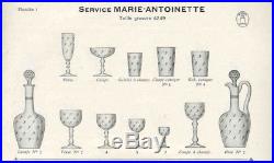 Service de 8 flutes à champagne cristal St Saint Louis modèle Marie Antoinette