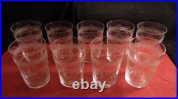 Service de 9 gobelets en cristal de Saint Louis modèle Papin 10 cm