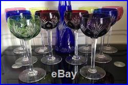 Service verres cristal colorés Carafe et 10 verres dlg Saint Louis Massenet