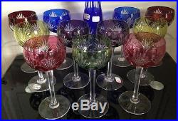 Service verres cristal colorés Carafe et 11 verres dlg Saint Louis Massenet