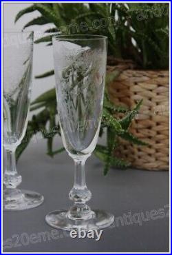 Set de 4 flûtes en cristal de Saint Louis modèle Cléo Champagne flutes