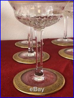 Six Coupes à champagne en cristal de Saint Louis modèle Thistle (1)