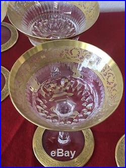 Six Coupes à champagne en cristal de Saint Louis modèle Thistle (1)