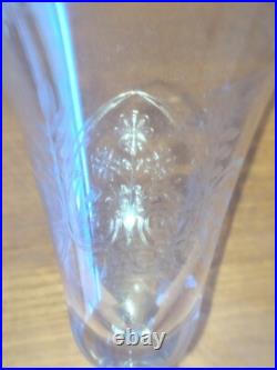 Six verres à eau en cristal décor de fleurs et frise dlg Baccarat St Louis