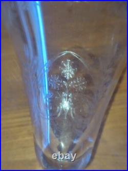 Six verres à eau en cristal décor de fleurs et frise dlg Baccarat St Louis