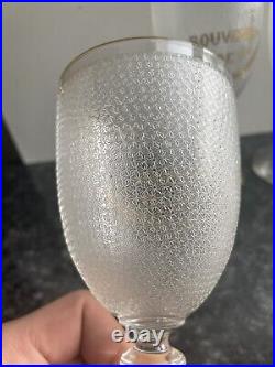 Souvenir premier communion 5 verres cristal Grave Givré dore baccarat St. Louis