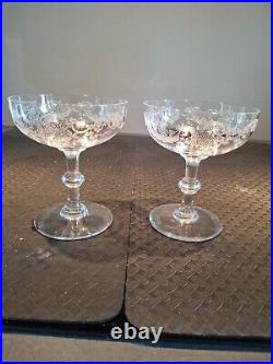 St Louis 2 Anciennes Coupes A Champagne Cristal Gravure Talma