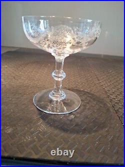 St Louis 2 Anciennes Coupes A Champagne Cristal Gravure Talma