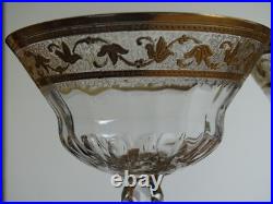 St Louis 2 Anciennes Coupes A Champagne En Cristal Gravure Modele Callot Gold