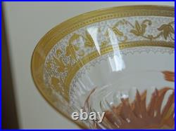 St Louis 2 Anciennes Coupes A Champagne En Cristal Gravure Modele Callot Gold