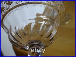 St Louis 2 Anciennes Coupes A Champagne En Cristal Gravure Modele Callot Gold