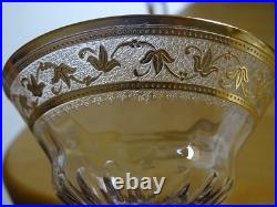 St Louis 2 Anciennes Coupes A Champagne En Cristal Gravure Modele Callot Gold