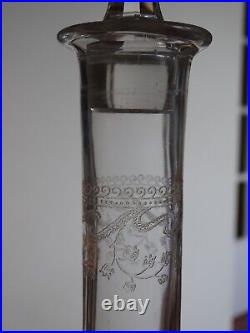 St Louis Ancienne Carafe A Vin En Cristal Gravure Liberty Art Nouveau