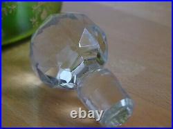 St Louis Ancienne Carafe Vert Liqueur Cristal Gravure Art Nouveau Talma 889 Gold