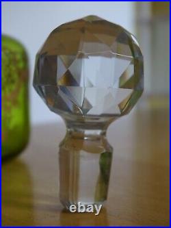 St Louis Ancienne Carafe Vert Liqueur Cristal Gravure Art Nouveau Talma 889 Gold