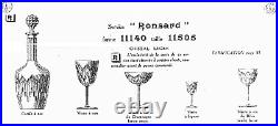 St Louis Baccarat Ronsard 10 Wine Glasses Verres A Vin Cristal Taillé Art Deco