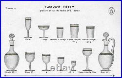 St Louis Roty Service A Liqueur Carafe 6 Verres Liqueur Cristal