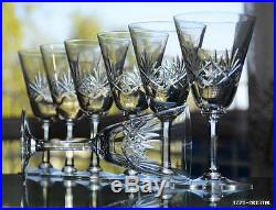 St. Louis Service 8 verres eau vin cristal taillé modèle Massenet forme conique