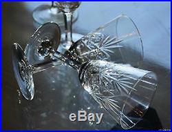 St. Louis Service 8 verres eau vin cristal taillé modèle Massenet forme conique