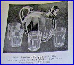 St Louis Set Flat Tumbler Glasses Service Verre Cristal Taille Art Deco Baccarat