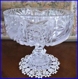 St Louis ou Baccarat Grande Coupe sur pied cristal Taillé 22 x Ht. 20 cm