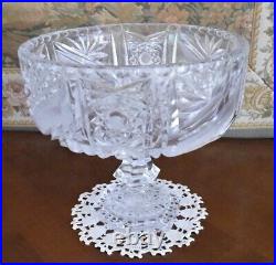 St Louis ou Baccarat Grande Coupe sur pied cristal Taillé 22 x Ht. 20 cm