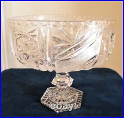 St Louis ou Baccarat Grande Coupe sur pied cristal Taillé 22 x Ht. 20 cm