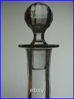 Style Saint Louis Ancienne Carafe A Vin Cristal Gravure Modele Florale Ep 1920