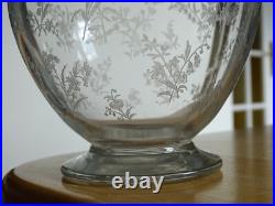 Style Saint Louis Ancienne Carafe A Vin Cristal Gravure Modele Florale Ep 1920