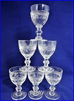 Suite de 6 verres à vin cristal de Saint Louis Trianon Réf A23/8 wine glasses