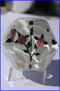 Sulfure Presse-Papiers Saint Louis Paperweight''Roses type Clichy'