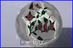 Sulfure Presse-Papiers Saint Louis Paperweight''Roses type Clichy'
