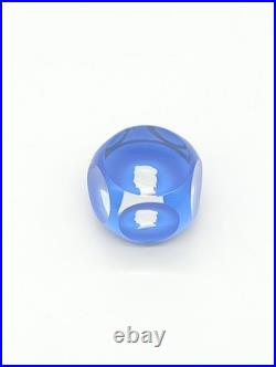 Sulfure Presse-papier Cristal Saint-Louis France Bleu Taillé Camée François 1er