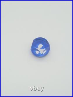 Sulfure Presse-papier Cristal Saint-Louis France Bleu Taillé Camée François 1er Sulfure Presse-papier Cristal Saint-Louis France Bleu Taillé Camée François 1er