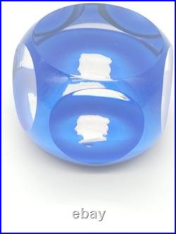 Sulfure Presse-papier Cristal Saint-Louis France Bleu Taillé Camée François 1er Sulfure Presse-papier Cristal Saint-Louis France Bleu Taillé Camée François 1er