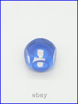 Sulfure Presse-papier Cristal Saint-Louis France Bleu Taillé Camée François 1er Sulfure Presse-papier Cristal Saint-Louis France Bleu Taillé Camée François 1er