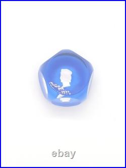 Sulfure Presse-papier Cristal Saint-Louis France Bleu Taillé Camée François 1er