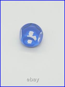 Sulfure Presse-papier Cristal Saint-Louis France Bleu Taillé Camée François 1er