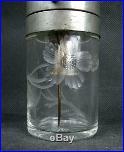 Superbe Flacon A Parfum Vaporisateur En Cristal Gravé Art Nouveau Saint-louis