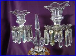 Superbe paire de girandoles cristal Saint Louis baccarat deux branches